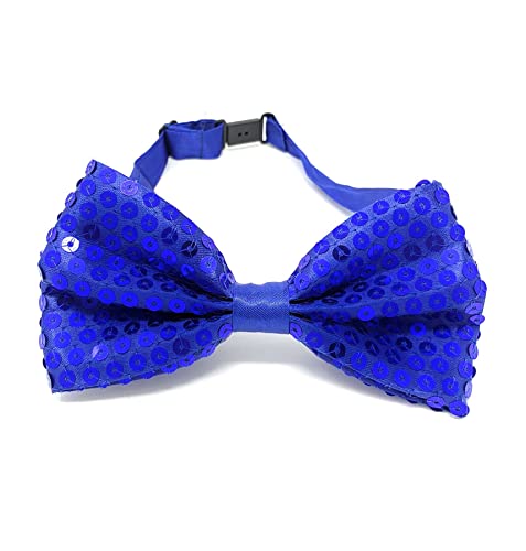 Cadoline Blaue Herren-Fliege aus Polyester mit Pailletten, 14 x 6 cm von Cadoline