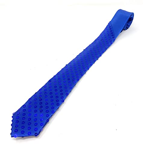 Cadoline Blaue Herren-Krawatte aus Polyester mit Pailletten, 38 x 8 cm von Cadoline