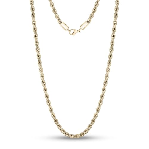 Cadoline Gold 316L Edelstahl Herrenschmuck 2 mm 26 Zoll Knotenseil Halskette von Cadoline