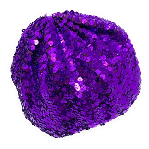 Cadoline Lila Damen-Flappermütze aus elastischem Pailletten-Polyester mit 23 cm Durchmesser von Cadoline