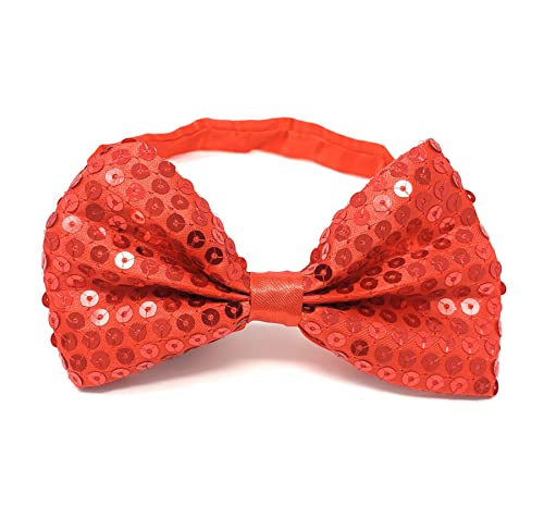 Cadoline Rote Herren-Fliege aus Polyester mit Pailletten, 19 x 6 cm von Cadoline