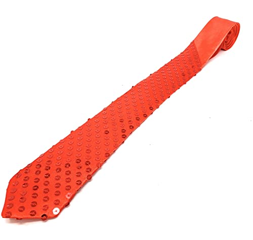 Cadoline Rote Herren-Krawatte aus Polyester mit Pailletten, 38 x 8 cm von Cadoline