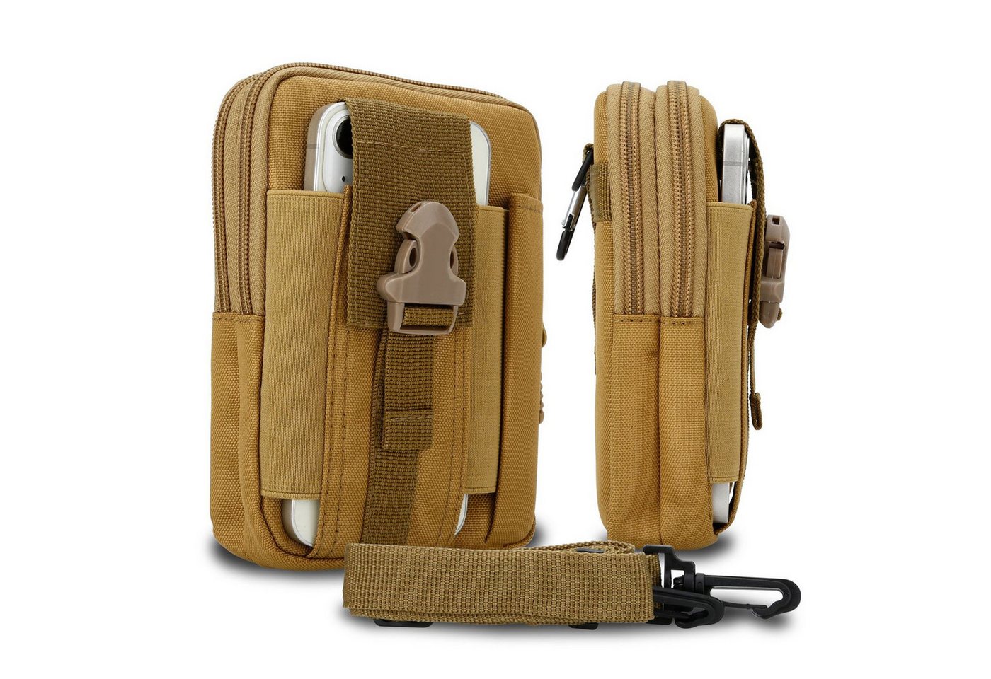 Cadorabo Handytasche für iPhone XS MAX (1-tlg), Hülle mit Schultergurt Handyhalter Militär Gürteltasche Hüfttasche von Cadorabo