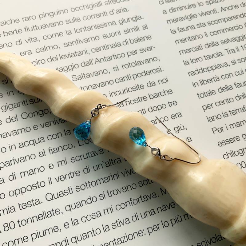 Ohrringe Aus 14-Karätigem Weißgold Mit Natürlichem Blautopas | 4, 8 Ct Und Weißem Saphir | 0, 35 Ct, Schätzwert 900 Cad von CaeruleumJewelry