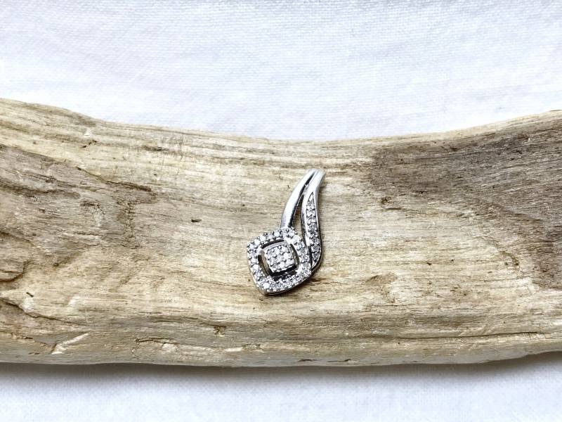 Sterling Silber Swirl Style Naturdiamant | 0, 20 Ct Anhänger, Geschätzt 575 Cad von CaeruleumJewelry