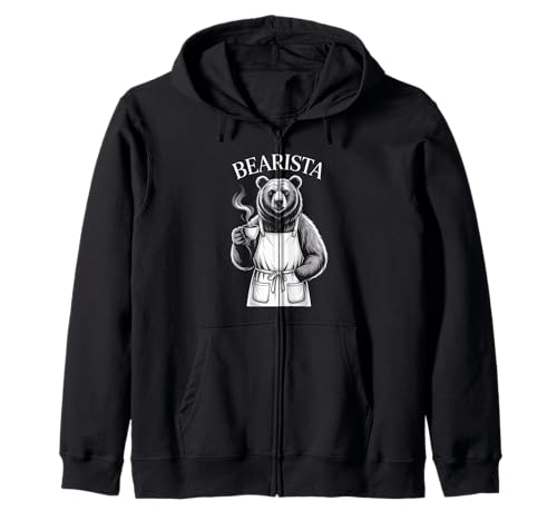 Lustiger Spruch Bearista Kaffee Wortspiel Espresso Witz Damen Herren Kapuzenjacke Lustiger Spruch Bearista Kaffee Wortspiel Espresso Witz Damen Herren Kapuzenjacke von Cafe Animal Humor Latte Brew Morning Roast Art