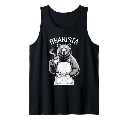 Lustiger Spruch Bearista Kaffee Wortspiel Espresso Witz Damen Herren Tank Top von Cafe Animal Humor Latte Brew Morning Roast Art
