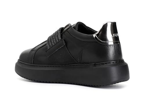 Cafè Noir C1DE1003N001380 LEDERSNEAKERS MIT ELASTISCHEM Strasse-Accessoire Nero 38 von Cafè Noir