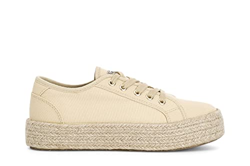 Cafè Noir C1XS9129 Sneaker aus Stoff mit Seilboden, beige, 38 EU von Cafè Noir