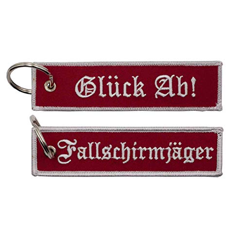 Café Viereck Schlüsselanhänger mit Öse und Ring – 12 cm x 3 cm (Fallschirmjäger) von Café Viereck