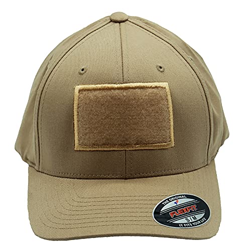 Café Viereck ® Unisex Cap Wooly Combed – mit Flauschfläche für Klett Patches (9 x 6 cm) – für Männer und Frauen (Sand L/XL) von Café Viereck