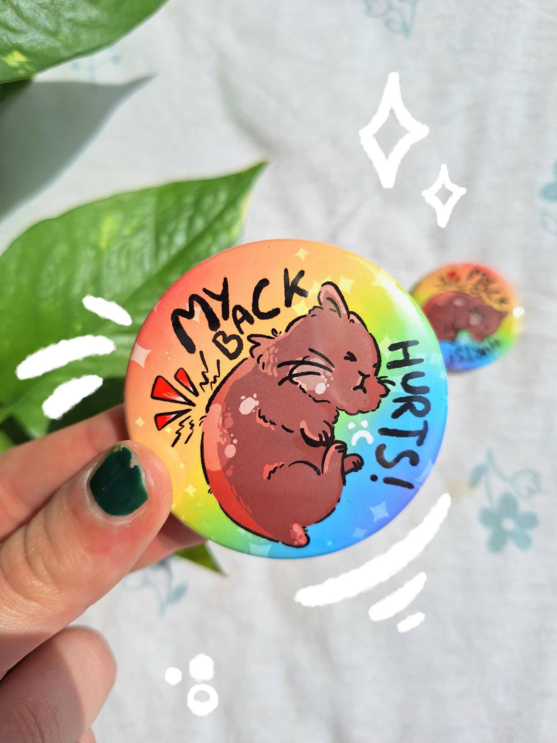 My Back Hurts - Bunny Button Pin | Chronic Pain Cute & Adorable Rabbit Badge For Illness, Invisible Disability My Back Hurts - Bunny Button Pin | Chronic Pain Cute & Adorable Rabbit Badge For Illness, Invisible Disability von CafeBunStudioShop