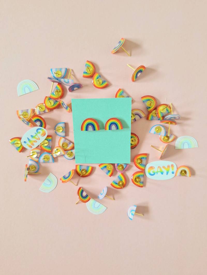 Rainbow Ear Studs | Lgbt Pride von CafeBunStudioShop