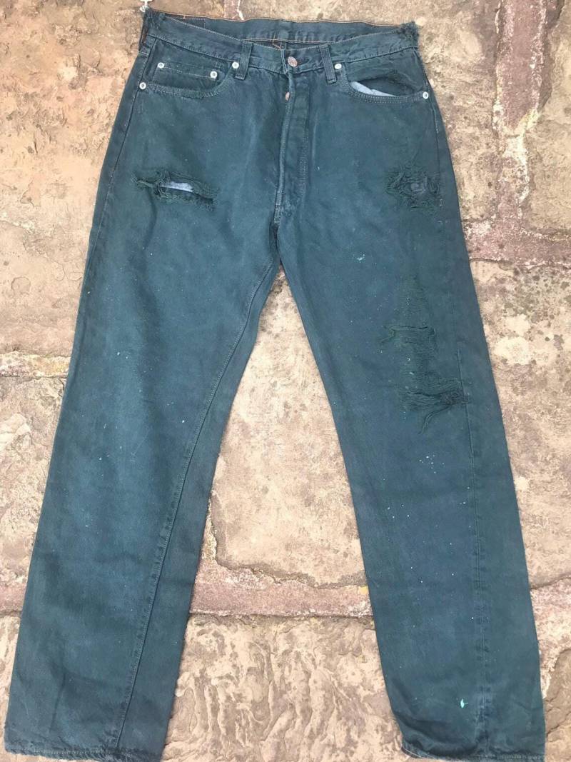 Selvedge 501S - Übergefärbt Grün Vtg Selvedge 501S - Übergefärbt Grün Vtg von CafeSocietyVintageGB