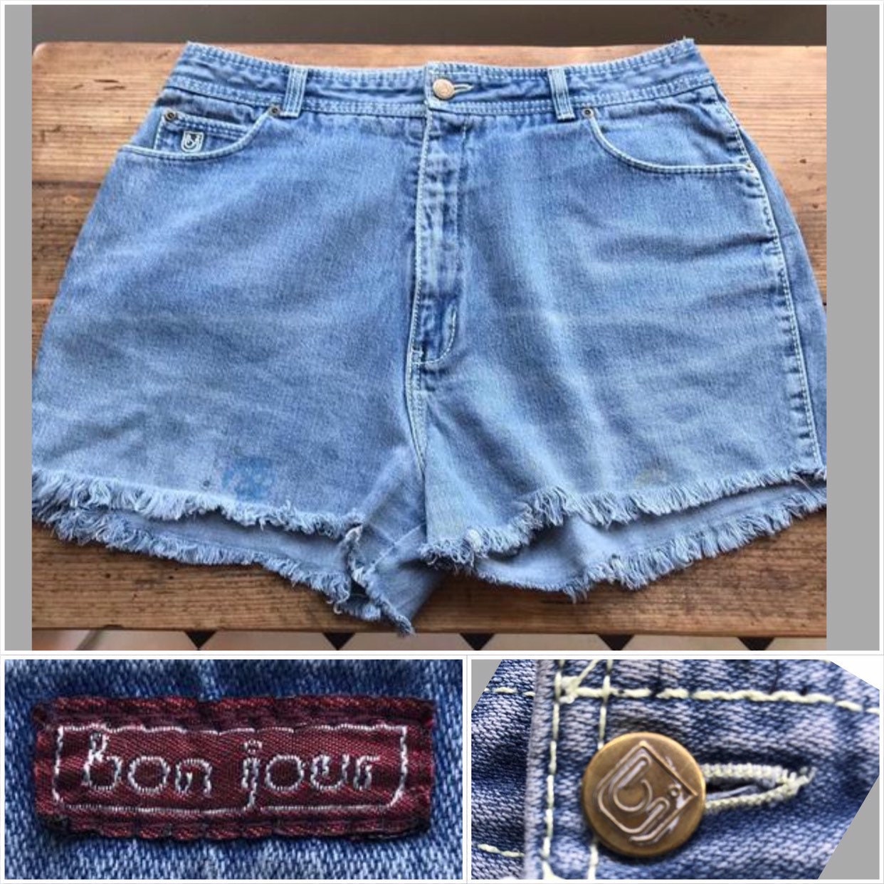 Vtg 34"W Shorts 70S Denim Abgeschnitten"Bon Jour"Made in Usa Vtg 34"W Shorts 70S Denim Abgeschnitten"Bon Jour"Made in Usa von CafeSocietyVintageGB
