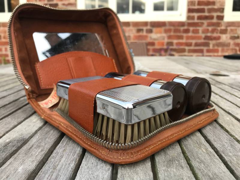 Vtg Pflege Ledertasche - Hergestellt in England von CafeSocietyVintageGB