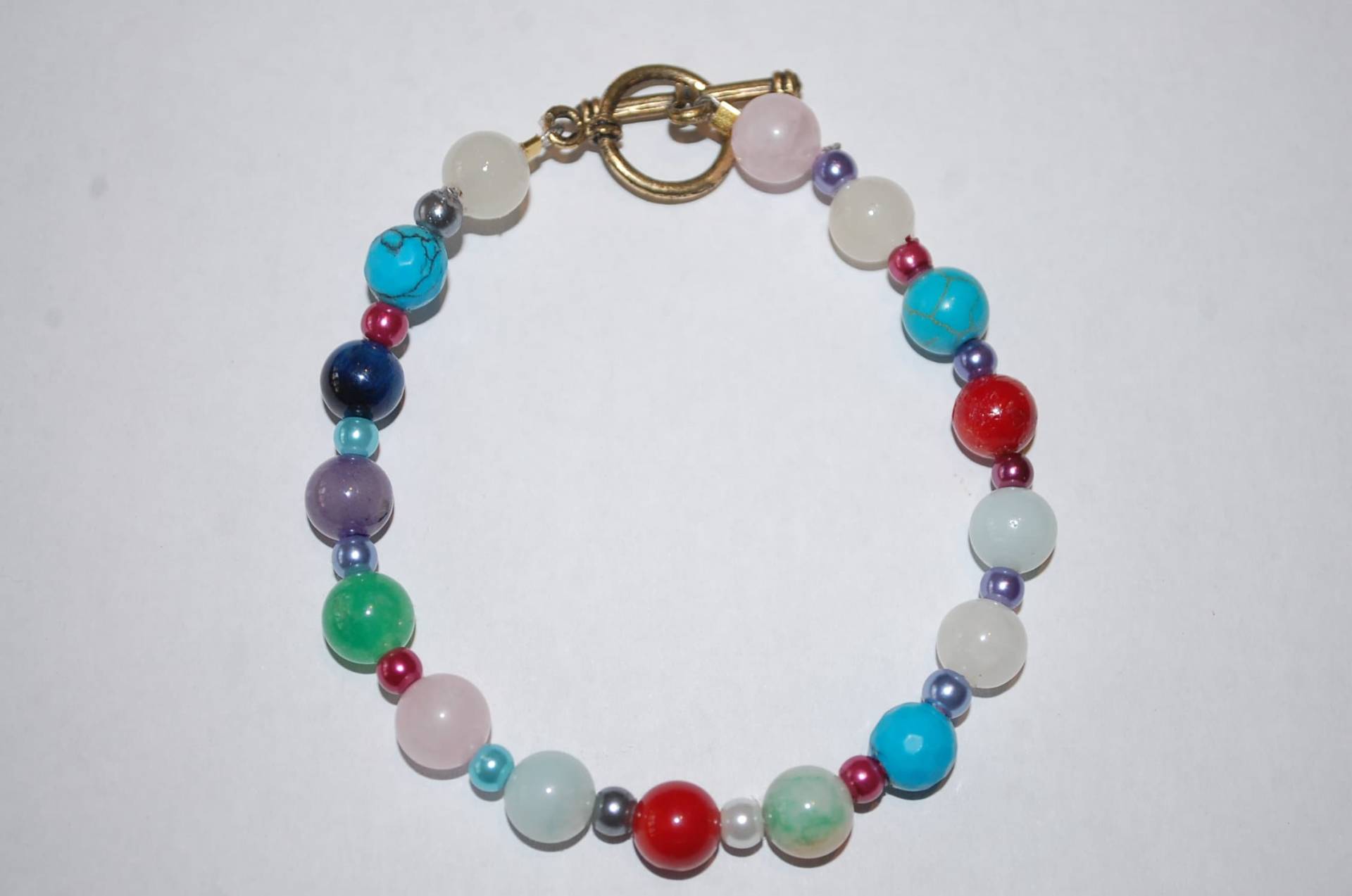 Multi Edelstein Armband Mit Edelsteine Und Multicolor Perle Abstandshalter. 8 In Multi Edelstein Armband Mit Edelsteine Und Multicolor Perle Abstandshalter. 8 In von Cafearts