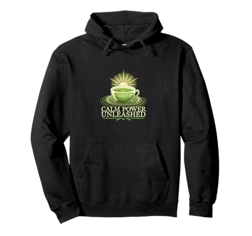 Calm Power Unleashed Grünes Teelicht Sunrise Zen Bliss Glow Pullover Hoodie Calm Power Unleashed Grünes Teelicht Sunrise Zen Bliss Glow Pullover Hoodie von Caffeine Consumers Mild Energy Tea Lovers Tees
