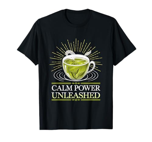 Calm Power Unleashed Grünes Teelicht Sunrise Zen Bliss Glow T-Shirt Calm Power Unleashed Grünes Teelicht Sunrise Zen Bliss Glow T-Shirt von Caffeine Consumers Mild Energy Tea Lovers Tees