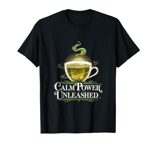 Calm Power Unleashed Grünes Teelicht Sunrise Zen Bliss Glow T-Shirt Calm Power Unleashed Grünes Teelicht Sunrise Zen Bliss Glow T-Shirt von Caffeine Consumers Mild Energy Tea Lovers Tees