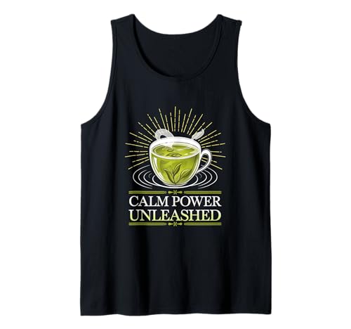Calm Power Unleashed Grünes Teelicht Sunrise Zen Bliss Glow Tank Top Calm Power Unleashed Grünes Teelicht Sunrise Zen Bliss Glow Tank Top von Caffeine Consumers Mild Energy Tea Lovers Tees