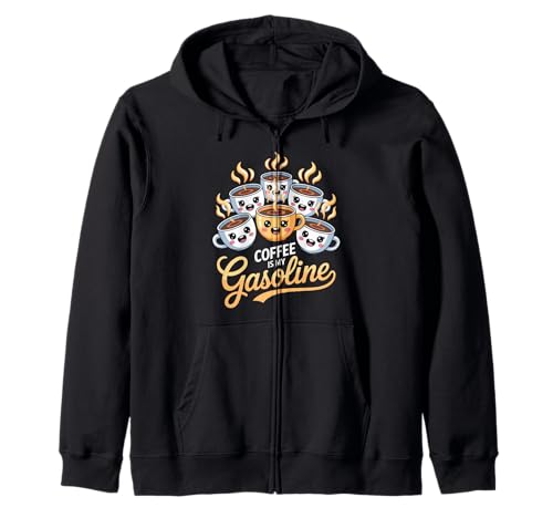 Lustiger Spruch Kaffee ist Mein Benzin Energy Drink Damen Herren Kapuzenjacke von Caffeine Humor Kawaii Mug Morning Mom Dad Novelty