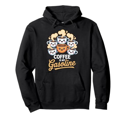 Lustiger Spruch Kaffee ist Mein Benzin Energy Drink Damen Herren Pullover Hoodie von Caffeine Humor Kawaii Mug Morning Mom Dad Novelty