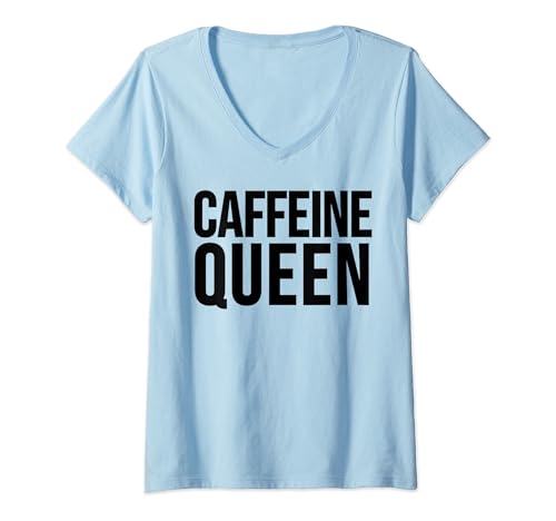Damen Coffeine Queen - Funny Coffee Lover T-Shirt mit V-Ausschnitt von Caffeine Queen