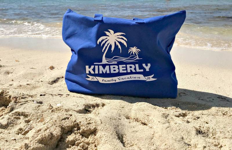 Personalisierte Strandtasche | Reisetasche Familien-Urlaubstasche Familiengeschenke Baumwollbeutel Brautjungfern Geschenke Turnbeutel von CaffeineAndWine