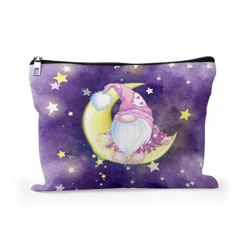 Cafl Make-up-Tasche, Kosmetiktasche für Damen und Mädchen, großes Fassungsvermögen, tragbarer Reise-Organizer, 25,4 x 20,3 cm, Cartoon Stars Gnome302 von Cafl