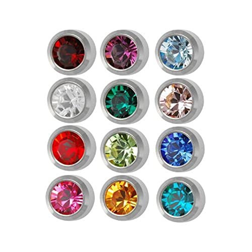 Surgical Mini 3mm Ear piercing Earrings studs 12 pair Mixed Colors White Metal by Caflon Surgical Mini 3mm Ear piercing Earrings studs 12 pair Mixed Colors White Metal by Caflon von Caflon
