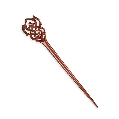 Haarnadel Haarstab Handarbeit aus Holz keltischer Knoten Design HN318 von Cahaya Permai