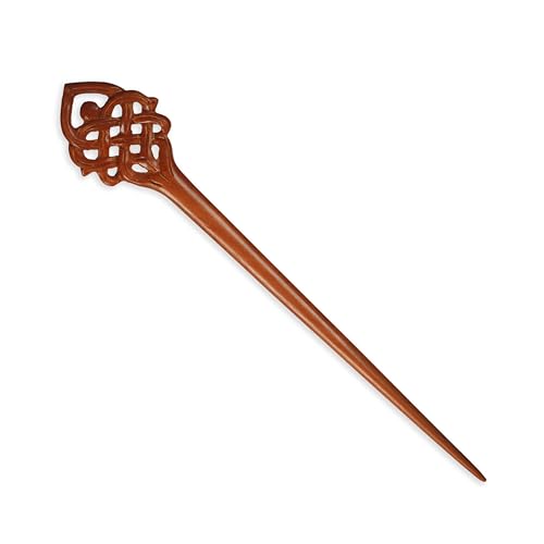 Haarnadel Haarstab Handarbeit aus Holz keltischer Knoten Design HN319 von Cahaya Permai