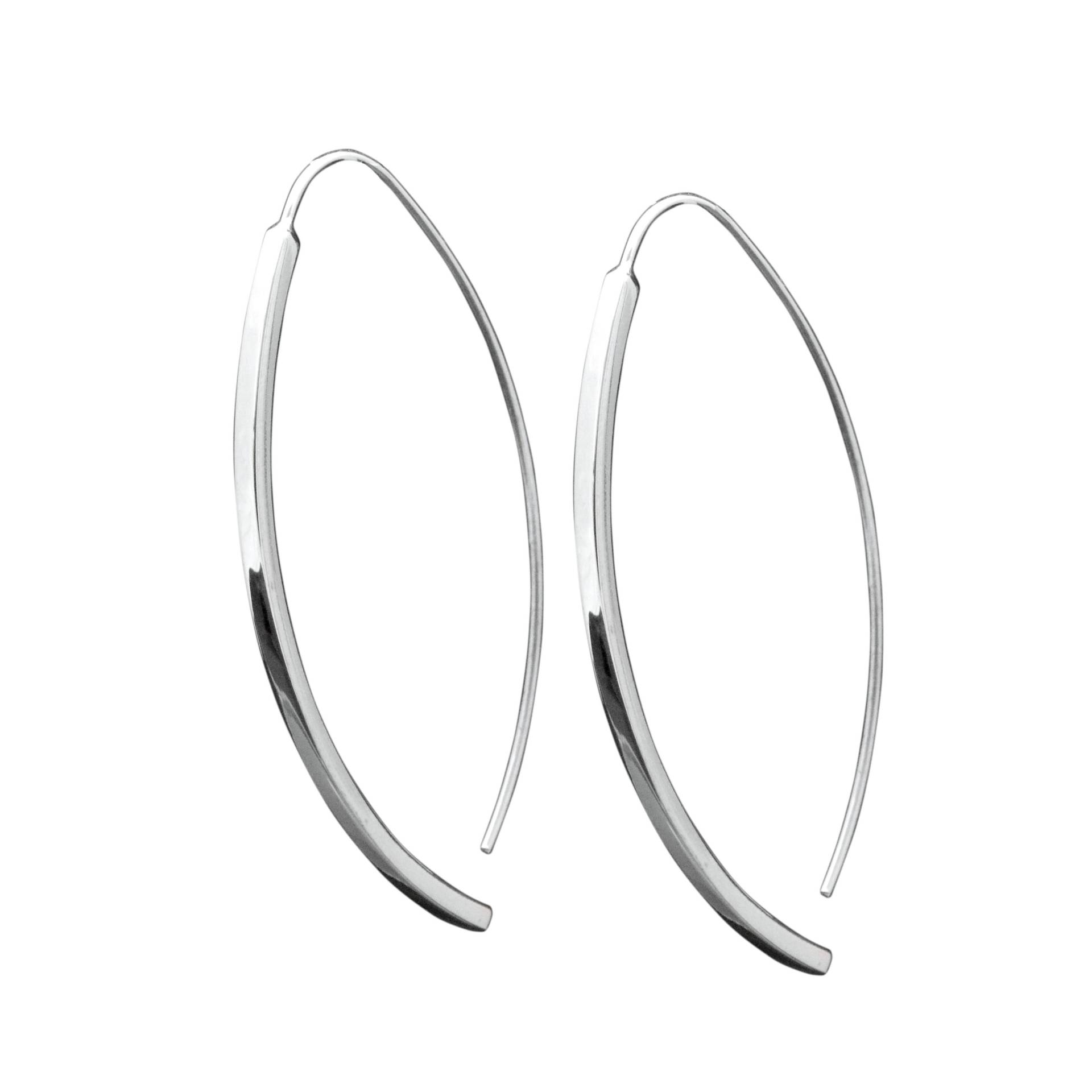 925 Silber Damen Ohrringe Hängeohrringe Durchzieher Halbringe 5, 5cm Hoop Earrings Handarbeit von CahayaPermai