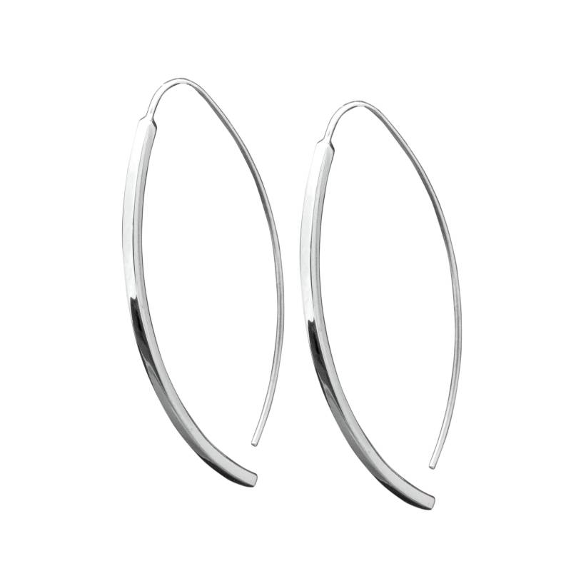 925 Silber Damen Ohrringe Hängeohrringe Durchzieher Halbringe 5, 5cm Hoop Earrings Handarbeit von CahayaPermai