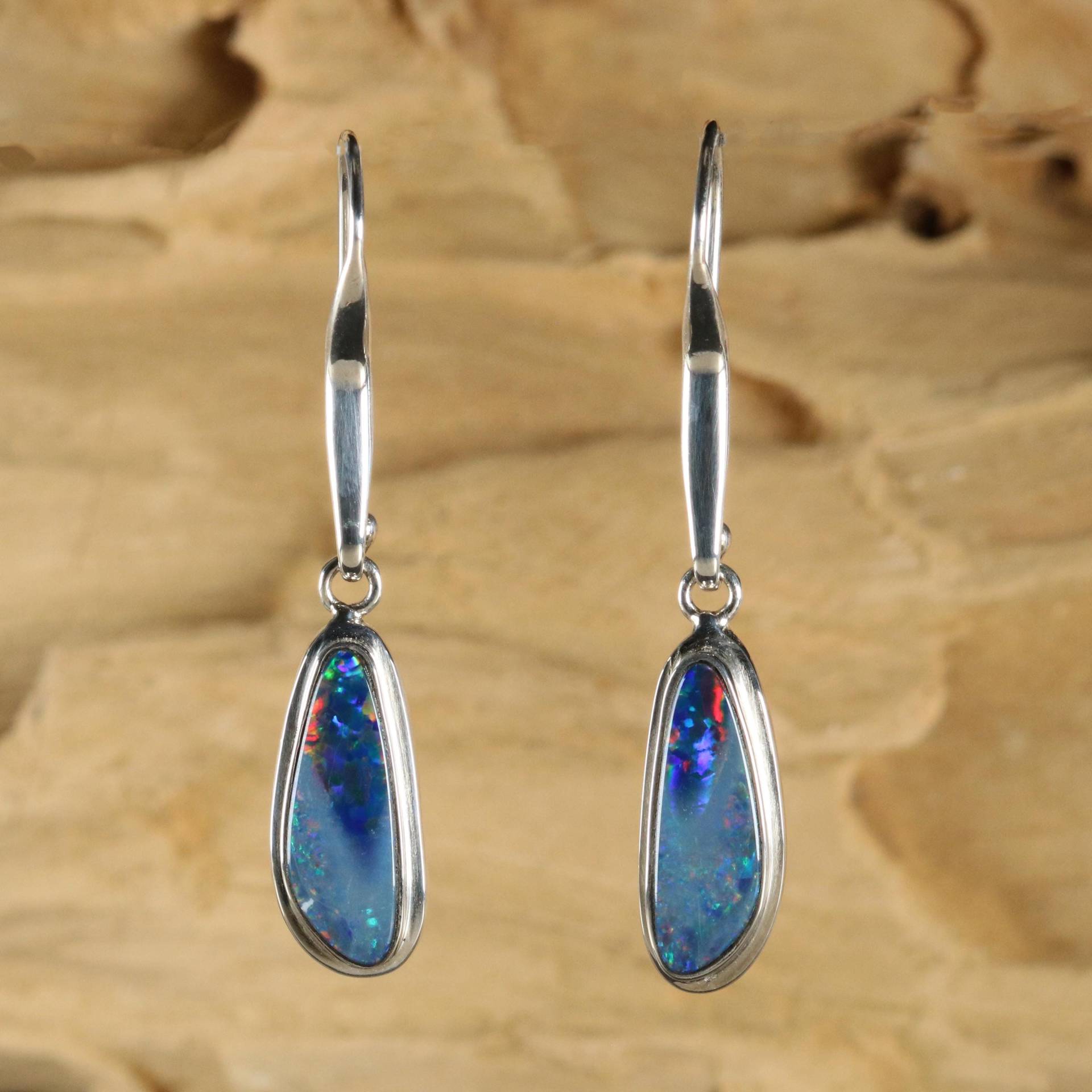 925 Silber Opal Ohrringe Hängeohrringe Ohrhänger Damen 43 Mm Lang von CahayaPermai