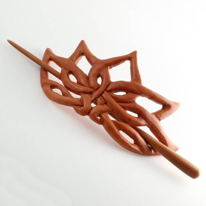 Filigrane Haarspange Aus Holz Barrette Hairclip Lotus Blüte Design von CahayaPermai