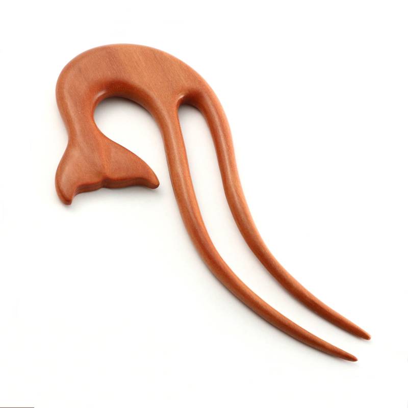 Geschwungene Haarnadel Aus Holz Haarstab Walflosse Design von CahayaPermai