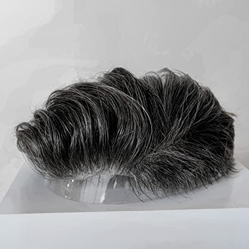 Haarsystem Toupet BARBER UNDERCUT für Männer - Neu - vom Friseur zugeschnitten - gebrauchsfertig… (Grau - 40%) von Cahuchu