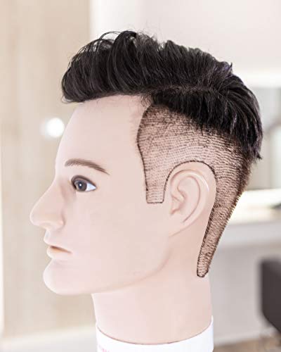 Haarsystem Toupet UNDERCUT für Männer - Neu - vom Friseur zugeschnitten - gebrauchsfertig (Farbe 2 - dunkelbraun) von Cahuchu