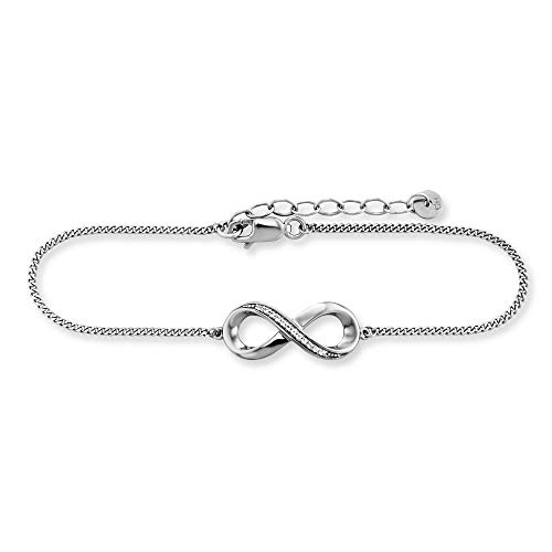 Caï Damen Armband 925/- Sterling Silber 17+3cm glänzend Topas weiß 0,052ct 360260170 von Caï