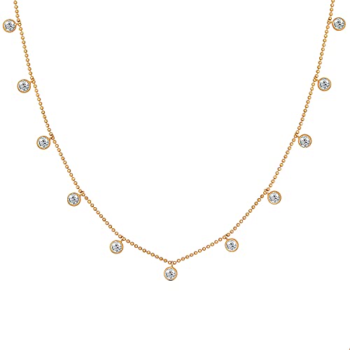 Caï Damen Collier 925/- Sterling Silber 40+5cm Glänzend Zirkonia gelb 358250305-45-1 von Caï