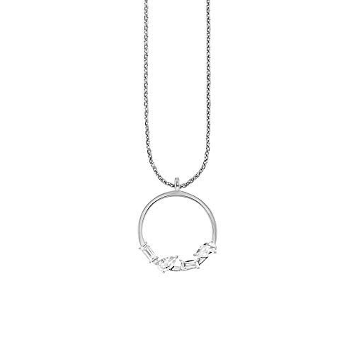 Caï Damen Halskette 925/- Sterling Silber 45+5cm Glänzend Topas weiß 0,74ct 132240184-1-45 von Caï