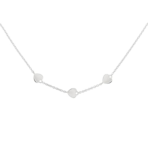 Caï Damen Halskette 925 Sterling Silber rhodiniert Herzen 925/- Sterling Silber 39+5cm Glänzend ohne Stein weiß 360252614R-44 von Caï