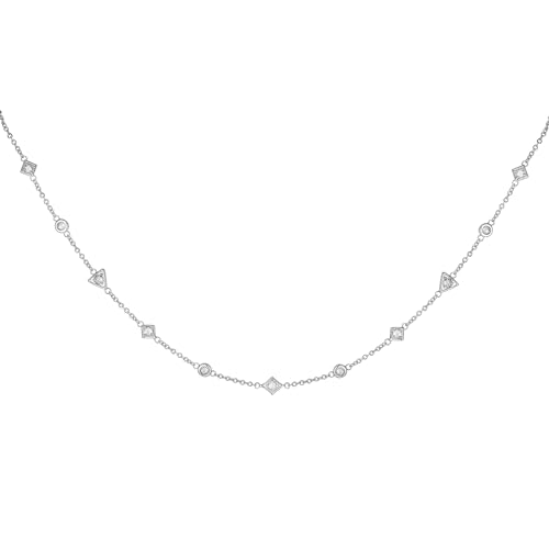 Caï Damen Halskette Choker 925 Silber rhodiniert mit Zirkonia 925/- Sterling Silber 32+5cm Glänzend weiß 360252617R-37 von Caï