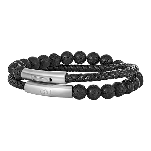 Caï Herren Armband Edelstahl 21cm Glänzend ohne Stein schwarz 065060002-21 von Caï