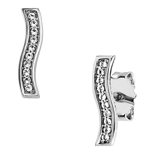 cai Damen Ohrringe 925/- Sterling Silber 12,5mm Glänzend Topas weiß 0,080ct 132210416 von Caï