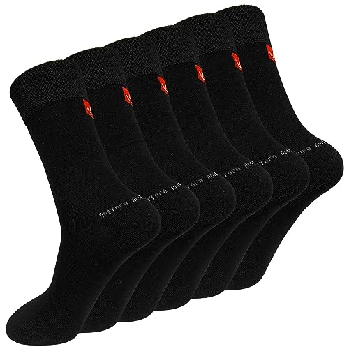 CaiDieNu Herren-Socken aus Bambus: weiche, dünne Freizeitsocken für Herren, bequeme Socken, feuchtigkeitsableitend, atmungsaktiv, 6 Paar, Schwarz - 6 Paar, 41.5-44.5 EU von CaiDieNu