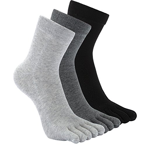 CaiDieNu Männer Baumwoll Sport laufende Herren Zehensocken Fünf Finger Anti Rutsch Besatzung Liner Socken, Eur 39-44 von CaiDieNu