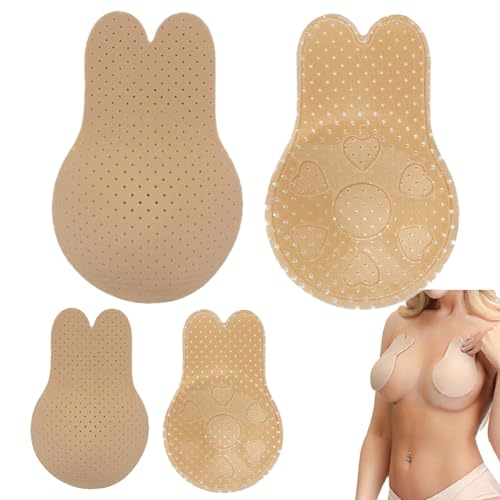 4PCS Nippelpads Luftstromdüse Push up Pads Klebe Bh Rückenfrei Klebe Bh Push-Up Push Up Pads Selbstklebend Unsichtbarer Wiederverwendbare Nipple Cover für Aalle Rückenfreie Kleidung -L/XL von CaiJianYuLin